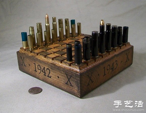 金屬之美:子彈彈殼手工制作國際象棋 - www.iyw0659.cn