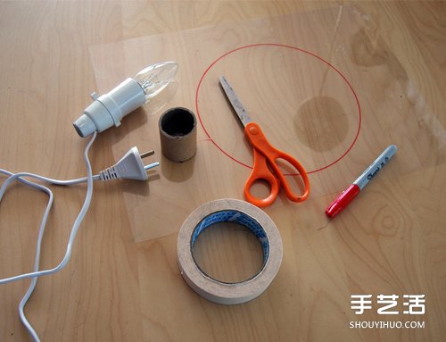 海綿紙手工制作美蜂窩燈罩臺燈的方法教程 - www.iyw0659.cn