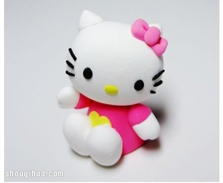 Hello Kitty貓咪軟陶公仔粘土玩偶手工制作 - www.iyw0659.cn