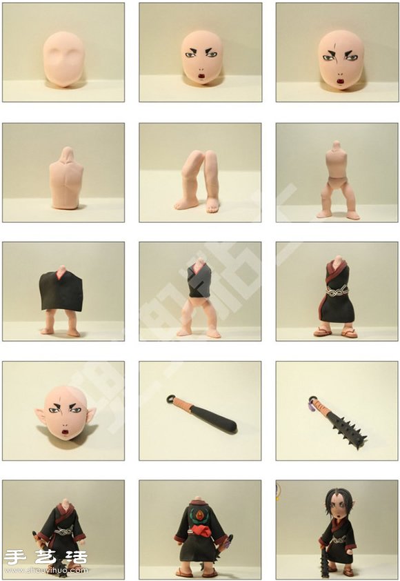 粘土手工制作鬼燈公仔圖解教程 - www.iyw0659.cn
