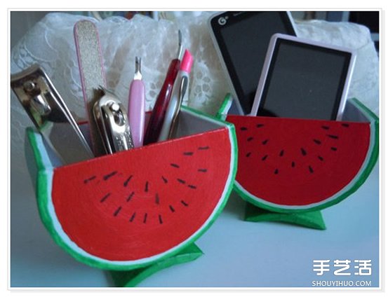 大號透明膠卷紙筒廢物利用 DIY制作西瓜收納盒 - www.iyw0659.cn