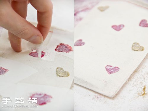 舊物改造:收納袋創(chuàng)意DIY閃亮心形圖案 - www.iyw0659.cn