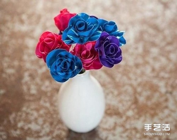 如何制作膠帶玫瑰花 彩色膠帶玫瑰花的做法 - www.iyw0659.cn