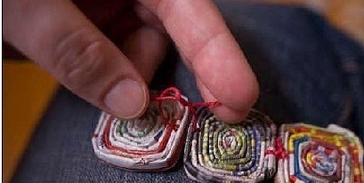 舊報紙廢物利用DIY制作的鍋墊 - www.iyw0659.cn