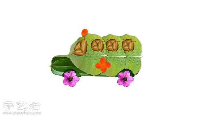 樹葉+創(chuàng)意 DIY精美逼真拼貼畫 - www.iyw0659.cn