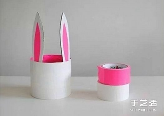 幼兒小兔收納罐的做法 簡單兔子收納罐D(zhuǎn)IY制作 - www.iyw0659.cn