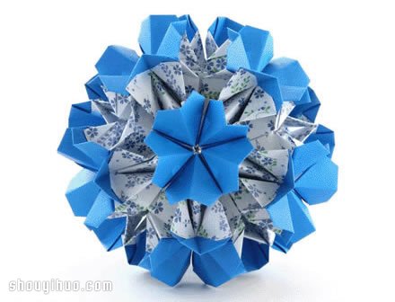 櫻草花球的折法圖解 手工折紙制作櫻草花球 - www.iyw0659.cn