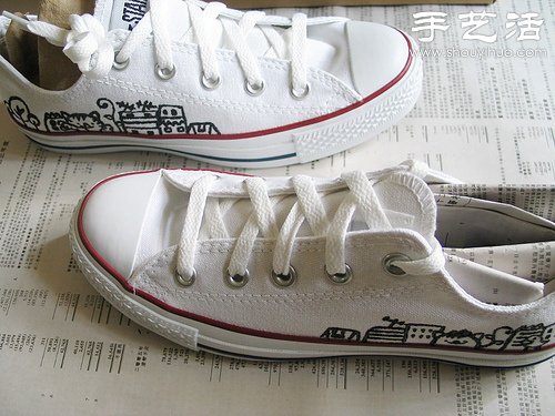 白色帆布鞋手工改造教程 - www.iyw0659.cn
