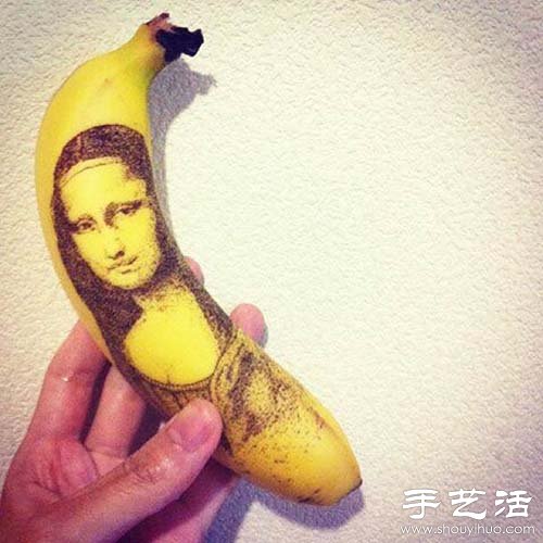 香蕉皮上創意DIY逼真圖案 - www.iyw0659.cn