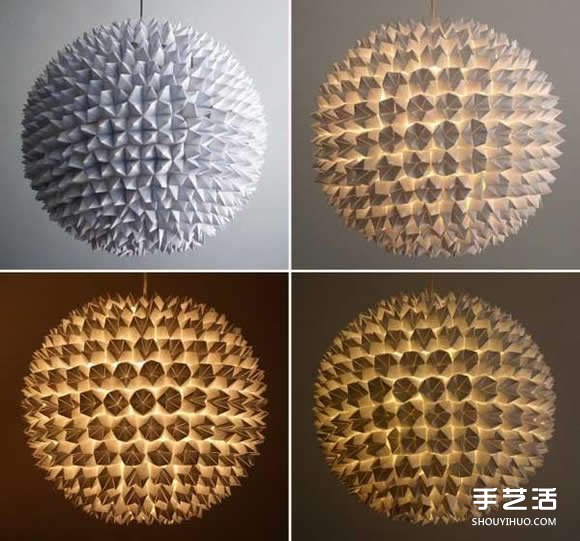 用數百個“東南西北”制作的折紙吊燈燈罩 - www.iyw0659.cn