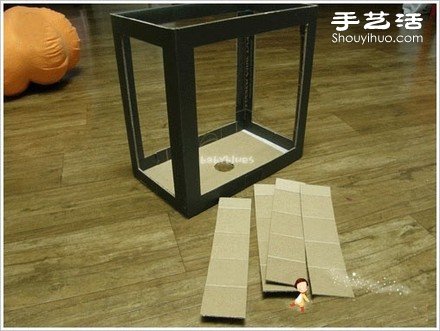 廢舊紙箱廢物利用手工制作漂亮臺(tái)燈圖解教程 - www.iyw0659.cn