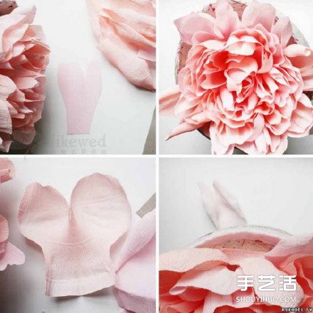 大型皺紙花的做法步驟 手工皺紙花的折法圖解 - www.iyw0659.cn