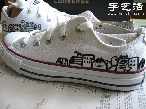 白色帆布鞋手工改造教程 - www.iyw0659.cn