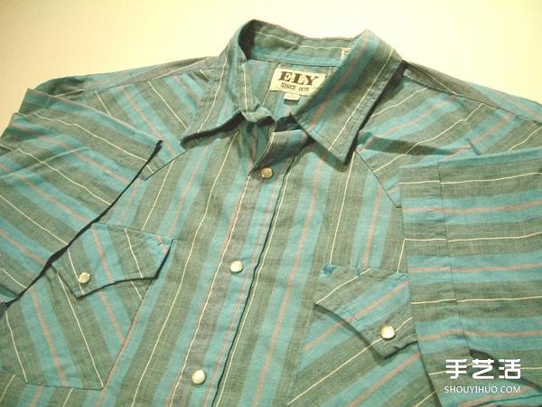 破舊襯衫廢物利用DIY手工制作紳士貓項圈 - www.iyw0659.cn