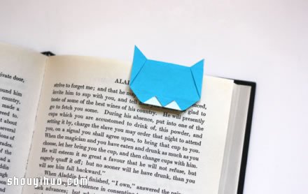 貓咪書簽的折法 可愛小貓書簽折紙圖解教程 - www.iyw0659.cn