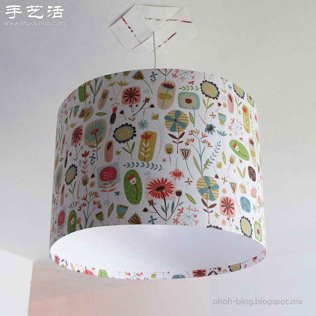 卡紙+木棍+塑料瓶 手工DIY漂亮吊燈燈罩 - www.iyw0659.cn