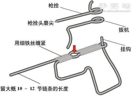 火柴槍的制作方法 自行車鏈條槍制作圖解 - www.iyw0659.cn