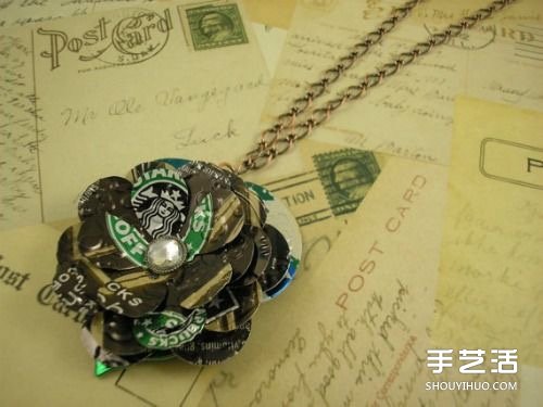 易拉罐變廢為寶DIY制作個性手鏈項鏈墜子花朵 - www.iyw0659.cn