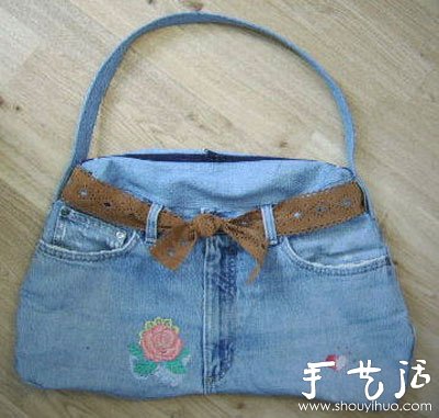 牛仔褲舊物改造 DIY牛仔手提包 - www.iyw0659.cn