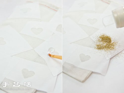 舊物改造:收納袋創(chuàng)意DIY閃亮心形圖案 - www.iyw0659.cn