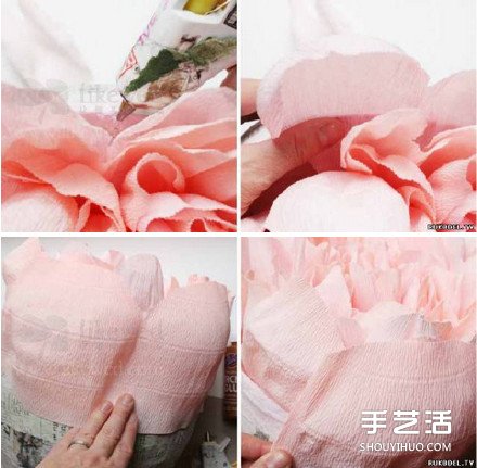 大型皺紙花的做法步驟 手工皺紙花的折法圖解 - www.iyw0659.cn