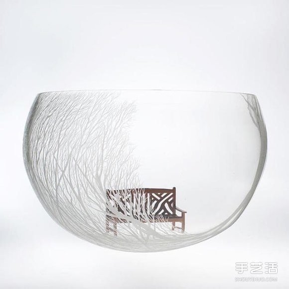玻璃雕刻作品:用電鉆刻劃出心中的森林圣殿 - www.iyw0659.cn