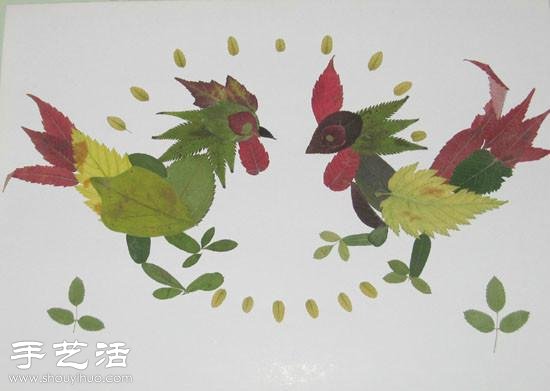 樹葉+創意 手工制作有趣的拼貼畫 - www.iyw0659.cn
