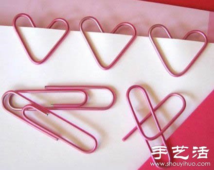 創(chuàng)意手工:曲別針一秒DIY愛(ài)心書(shū)簽 - www.iyw0659.cn