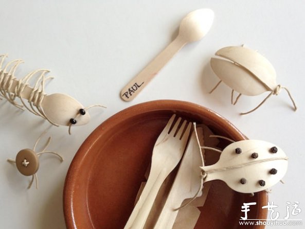 一次性勺子廢物利用DIY昆蟲玩具 - www.iyw0659.cn