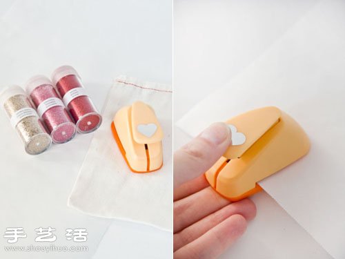 舊物改造:收納袋創(chuàng)意DIY閃亮心形圖案 - www.iyw0659.cn