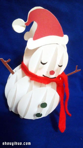 立體紙雕圣誕雪人DIY手工制作圖解教程 - www.iyw0659.cn