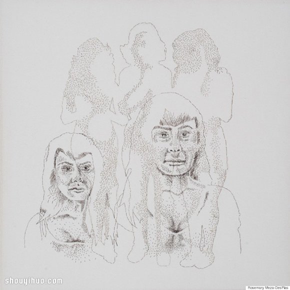 Meza-Desplas 利用頭發(fā)DIY創(chuàng)意畫作 - www.iyw0659.cn