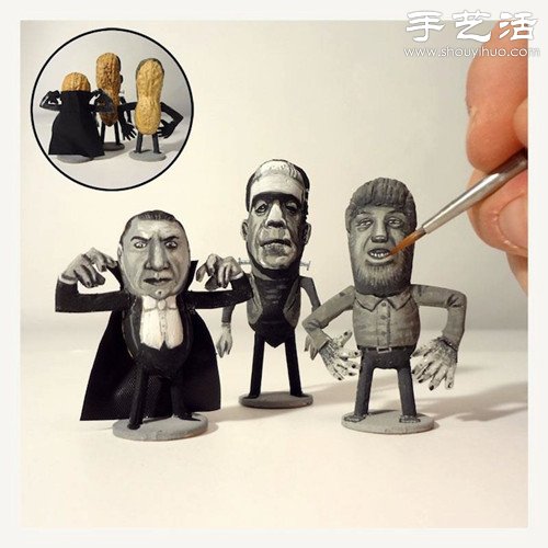 創意DIY:花生殼表面繪制人物肖像 - www.iyw0659.cn