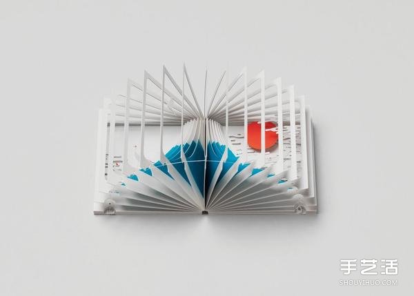 紙雕藝術:壯麗富士山縮小成迷你立體書 - www.iyw0659.cn