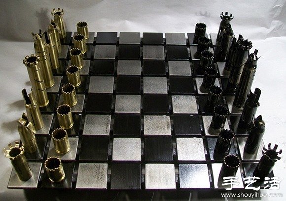 金屬之美:子彈彈殼手工制作國際象棋 - www.iyw0659.cn