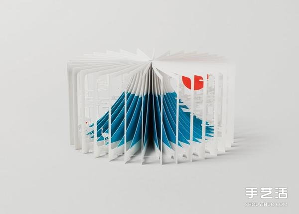 紙雕藝術:壯麗富士山縮小成迷你立體書 - www.iyw0659.cn