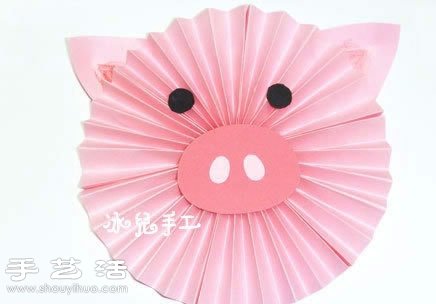 紙張+雪糕棒 手工制作可愛小豬紙扇 - www.iyw0659.cn