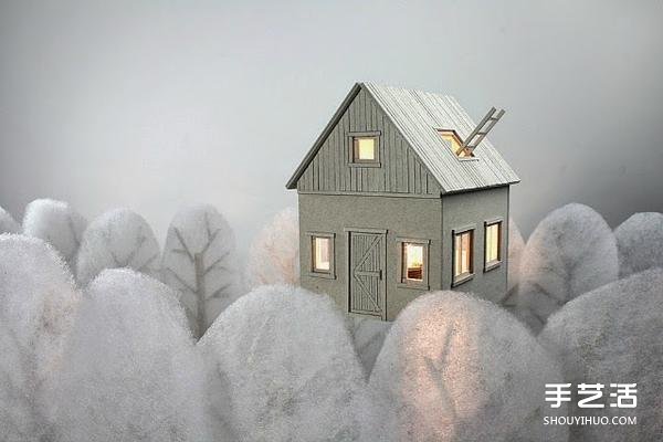 厚紙板DIY制作小屋造型燈罩 栩栩如生引人入勝 - www.iyw0659.cn