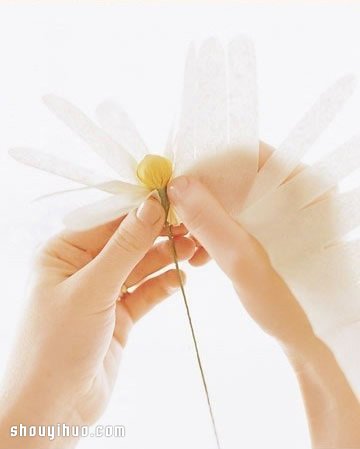 皺紋紙手工制作素雅菊花DIY圖解教程 - www.iyw0659.cn