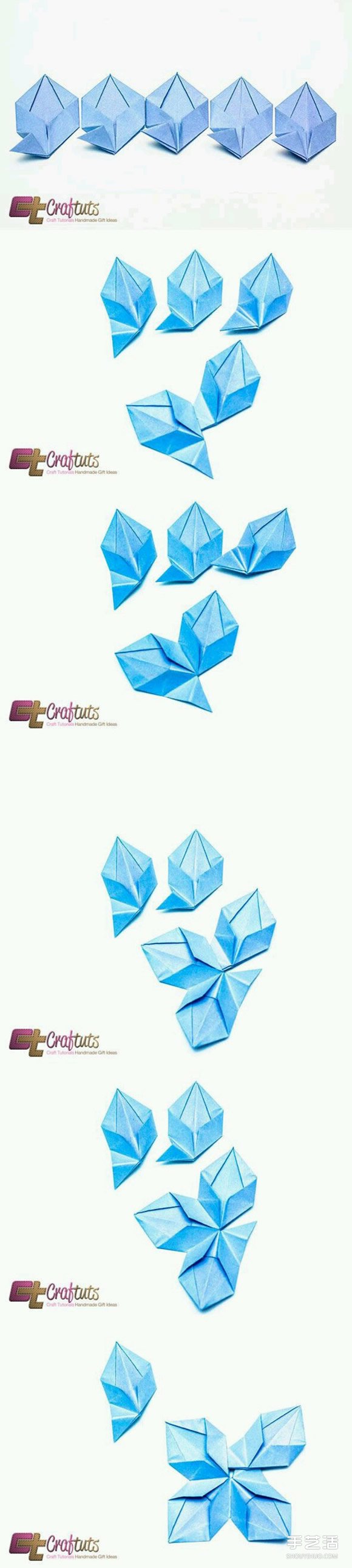 折紙五角星花圖解 五角星花的折法詳細步驟 - www.iyw0659.cn