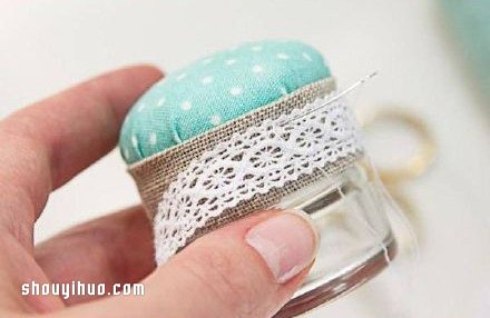 廢棄玻璃罐DIY制作可愛針插的方法步驟 - www.iyw0659.cn