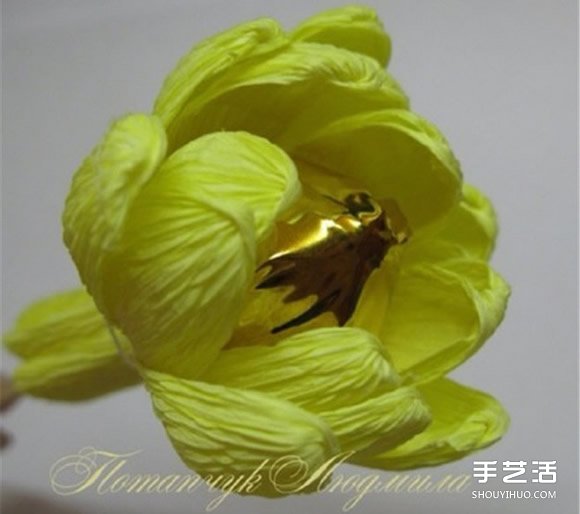 皺紋紙菊花的折法圖解 黃菊花的做法過程教程 - www.iyw0659.cn